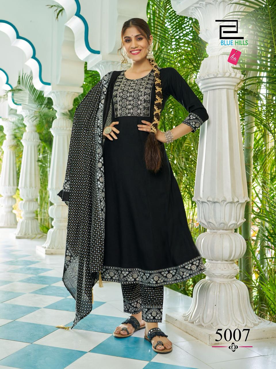 Jailer Vol 5 By Blue Hills Rayon Anarkali Kurti With Bottom Dupatta Wholesale Price In Surat
